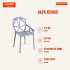 Cadeira Alfa — Cinza escuro — Infografia | Infographic — dimensions