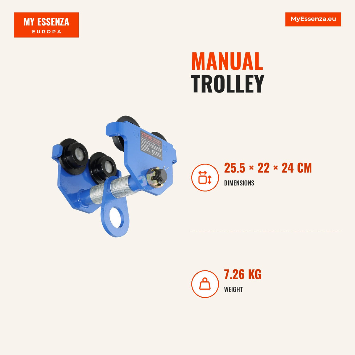 Carrinho manual 998 kg duplas rodas I-beam — Infografia | Infographic — dimensions