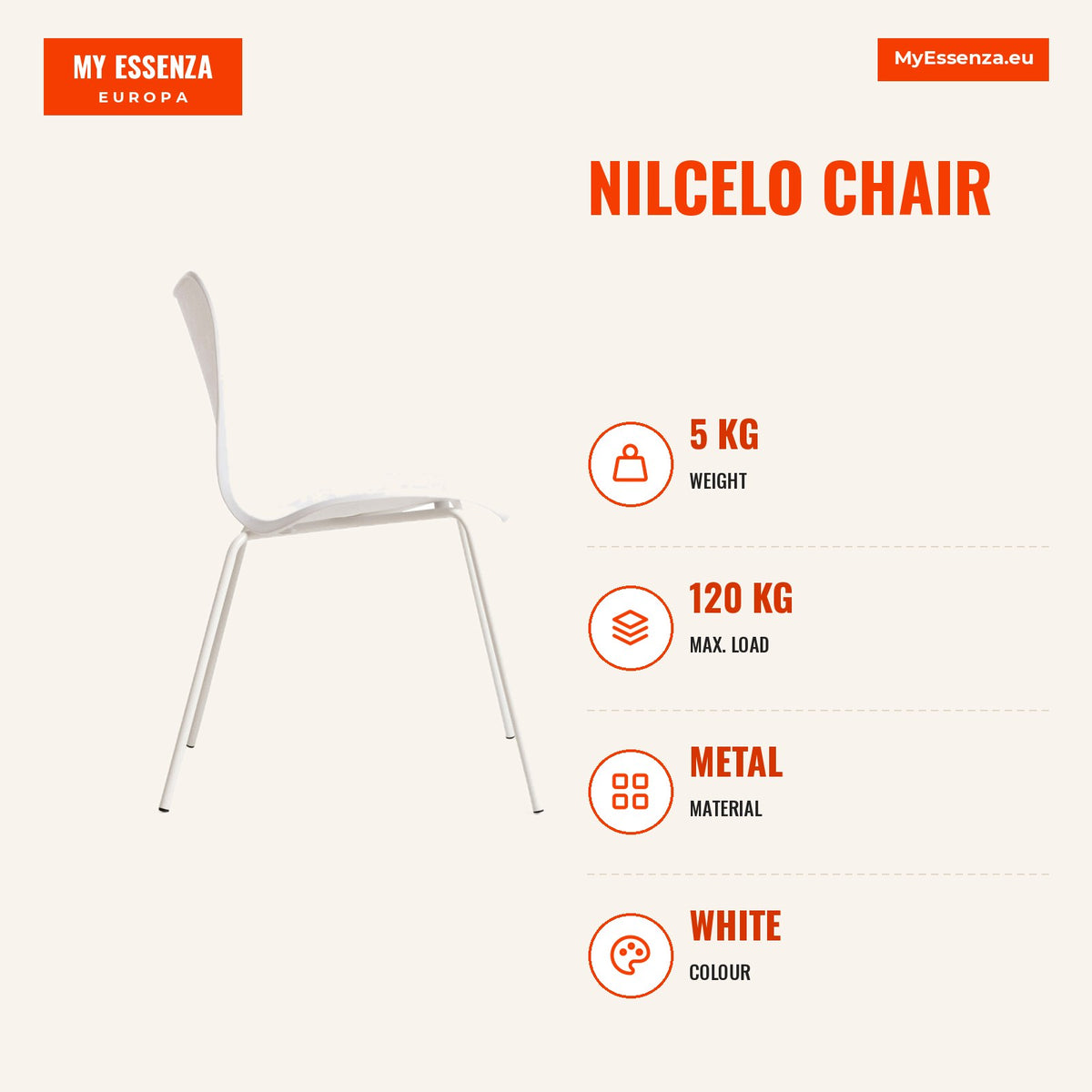 Cadeira Nilcelo — Branco — Infografia | Infographic — dimensions
