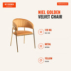 Cadeira Niel Golden Veludo — Amarelo — Infografia | Infographic — dimensions
