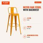 Banco Meyer Encosto 100 cm — Açafrão Laranja — Infografia | Infographic — dimensions