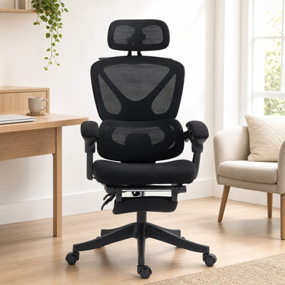 Ergonomiczne Krzesło Biurowe z Siatki z Podparciem Lędźwiowym