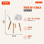 Pack 4 Cadeiras Bula — Branco — Infografia | Infographic — dimensions