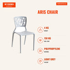 Cadeira Aris — Cinza claro — Infografia | Infographic — dimensions