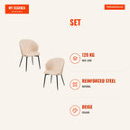 Pack 2 Cadeiras Moka Tecido — Beige — Infografia | Infographic — dimensions