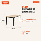 Mesa Wenky Retangular 120x80 cm Clara — Preto — Infografia | Infographic — dimensions