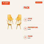 Pack 4 Cadeiras Mona Suprym — Amarelo — Infografia | Infographic — dimensions