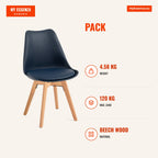 Pack 4 Cadeiras Mona One — Aço escuro — Infografia | Infographic — dimensions