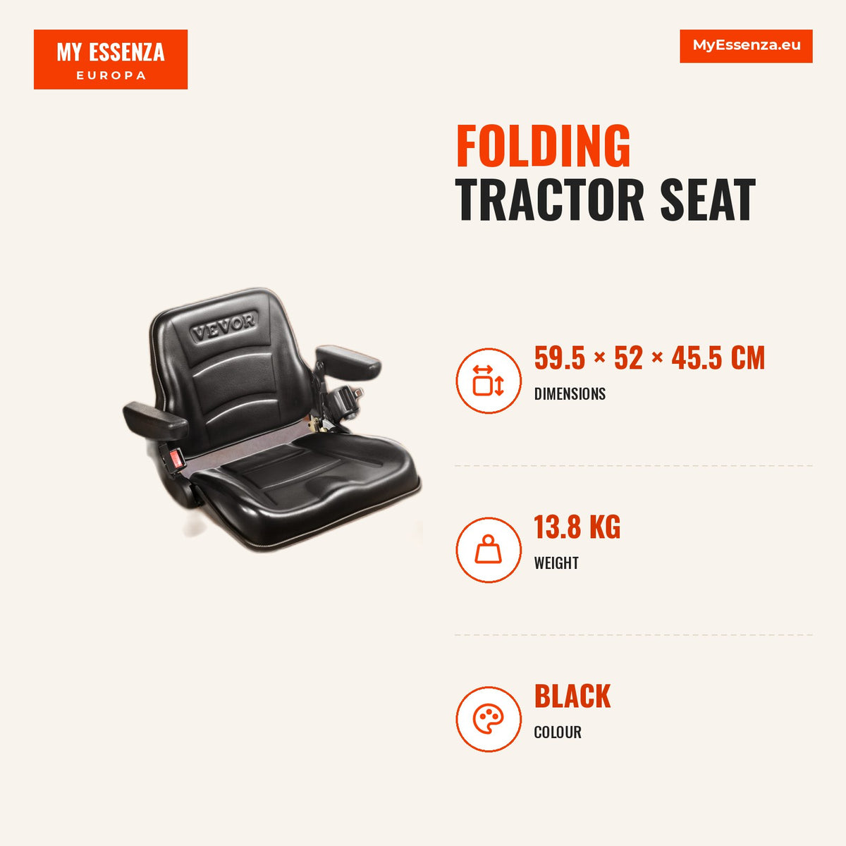 Assento tratorista dobrável 16-34 cm microrrutor — Infografia | Infographic — dimensions