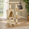 Árvore para gatos com Corda de Brincar Placa de Madeira e Revestido de Pêlo- Castanho - 30x55x96cm — Ambiente | Lifestyle