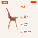 Pack 4 Cadeiras Mona One — Vinho Tinto — Infografia | Infographic — dimensions