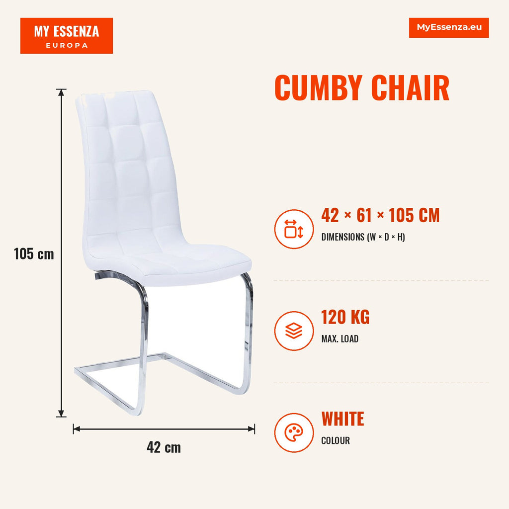 Cadeira Cumby — Branco — Infografia | Infographic — dimensions