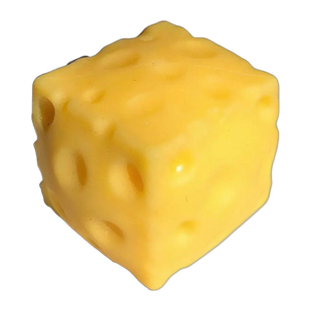 Brinquedo Anti-stress de Queijo em Cubo, Brinquedo Sensorial de Queijo Simulado — foto 1 (fundo branco)