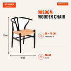 Cadeira Wisdom Madeira — Preto — Infografia | Infographic — dimensions