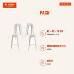 Pack 4 Bancos Meyer Altos 76 cm — Branco — Infografia | Infographic — dimensions