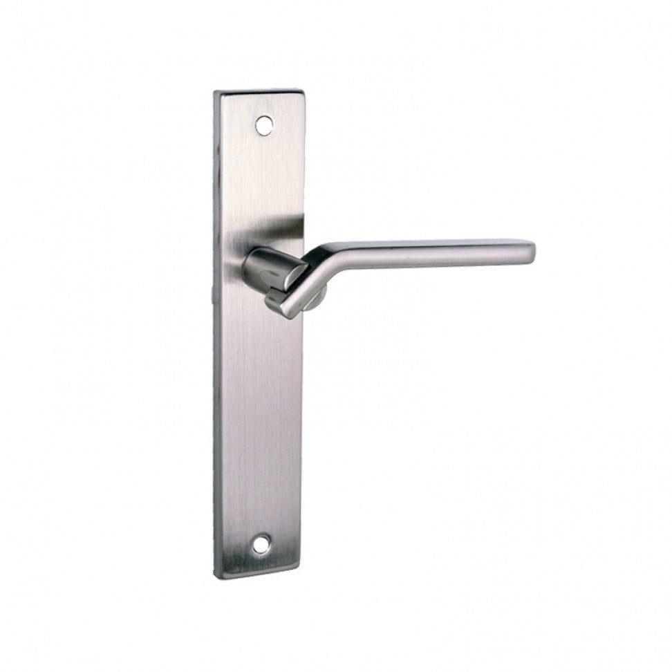 Puxador de porta de entrada níquel mate, entrada de chave 68 mm — foto 1
