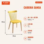 Cadeira Sansa — Amarelo — Infografia — medidas