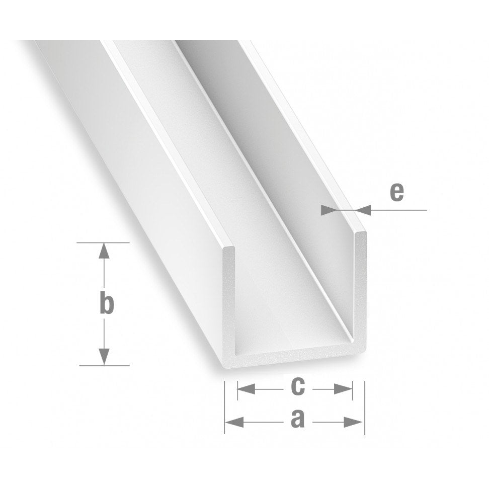 Perfil U PVC Branco 10x12x10mm-2,6m — foto 1
