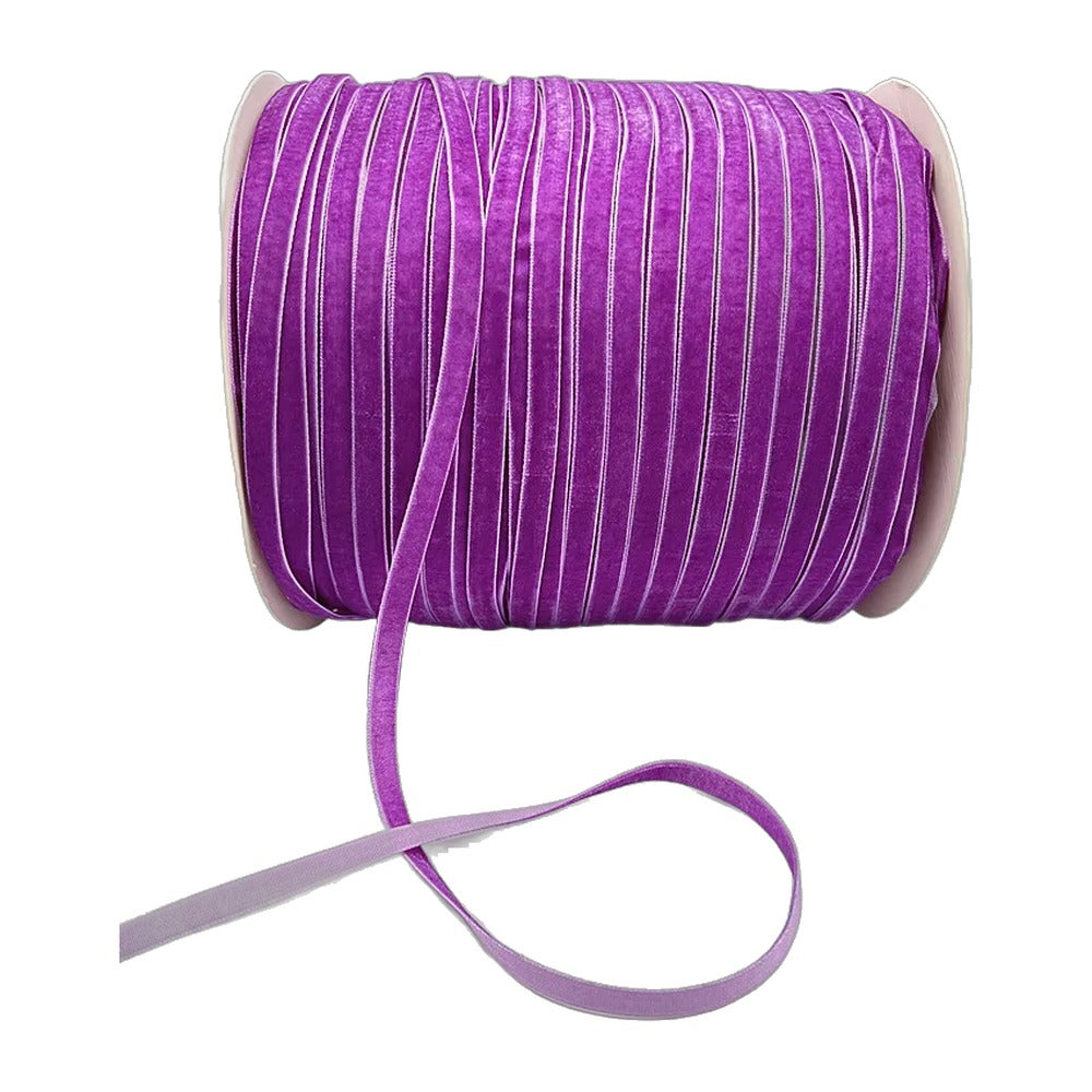 Fita de veludo para embrulho de presente, rolo de 5 jardas 6mm fita casamento artesanal cabelo laço faça você — foto 1 (fundo branco)