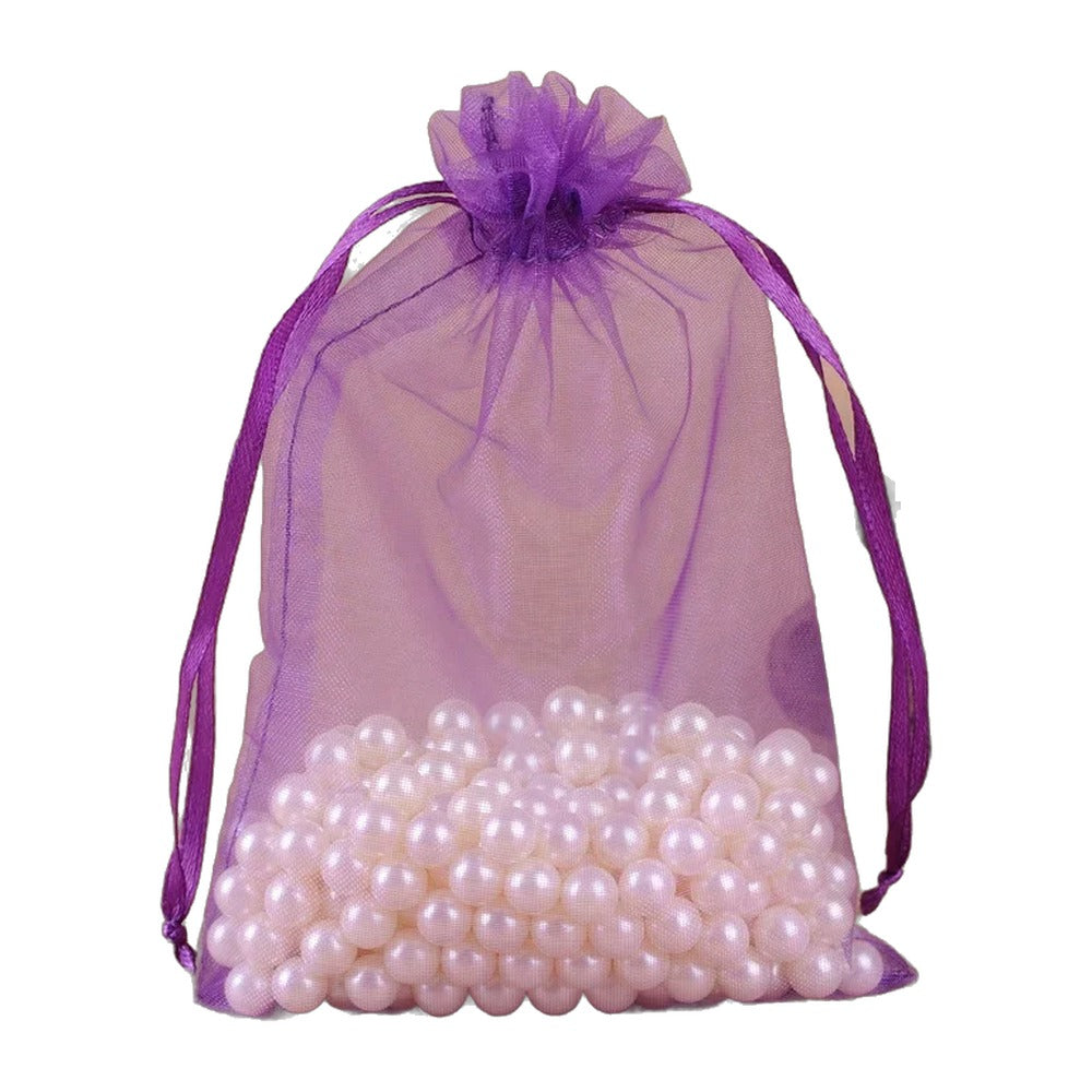 50 pçs sacos de organza 7x9 9x12 10x15 13x18 15x20 17x23cm bolsas - Roxo Escuro 50 unidades 7x9cm — foto 1 (fundo branco)