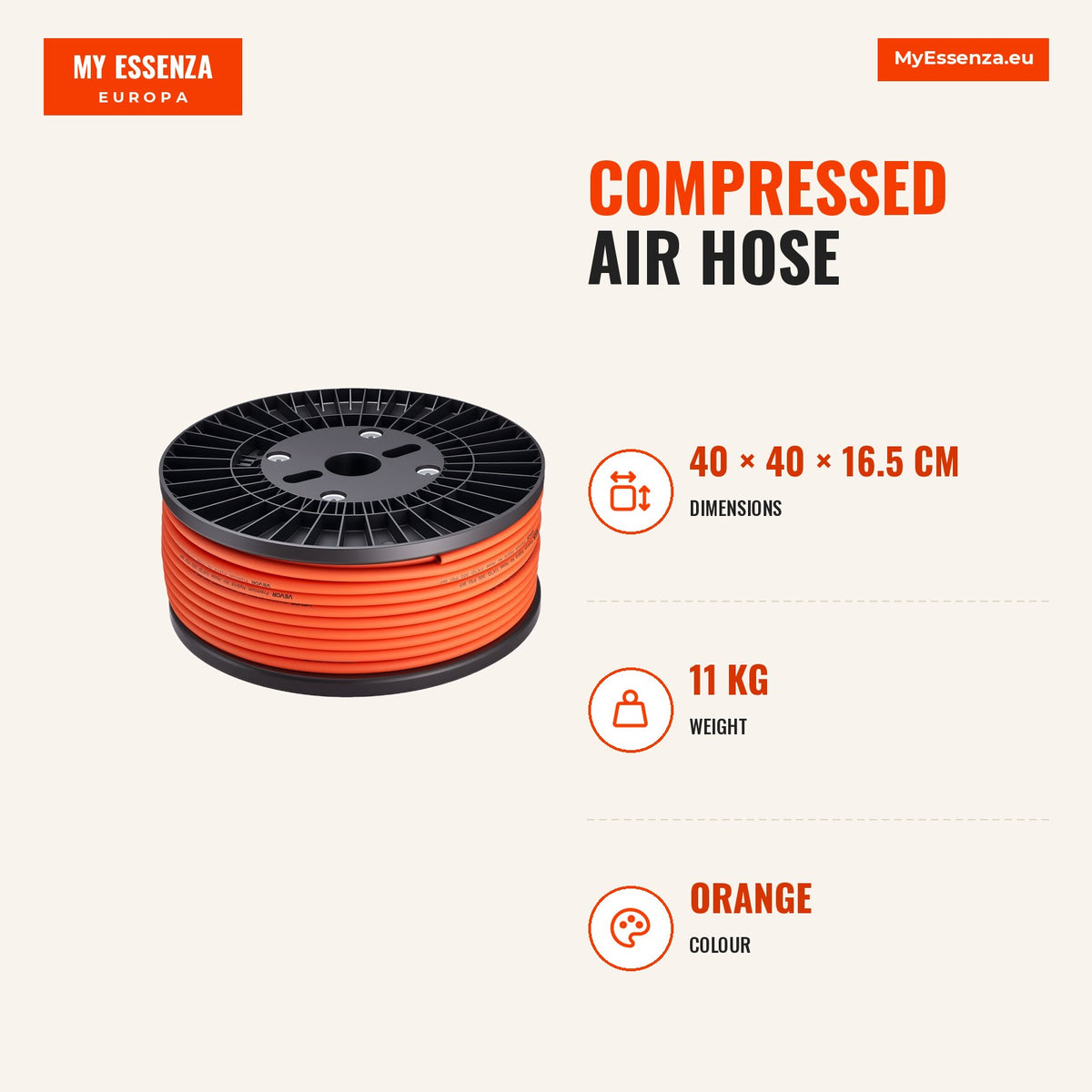 Mangueira Ar Comprimido 6.35mmx76.2m 300 PSI Híbrida — Infografia | Infographic — dimensions