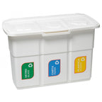 Ecoponto doméstico de reciclagem 75 L branco com 3 compartimentos — foto 1