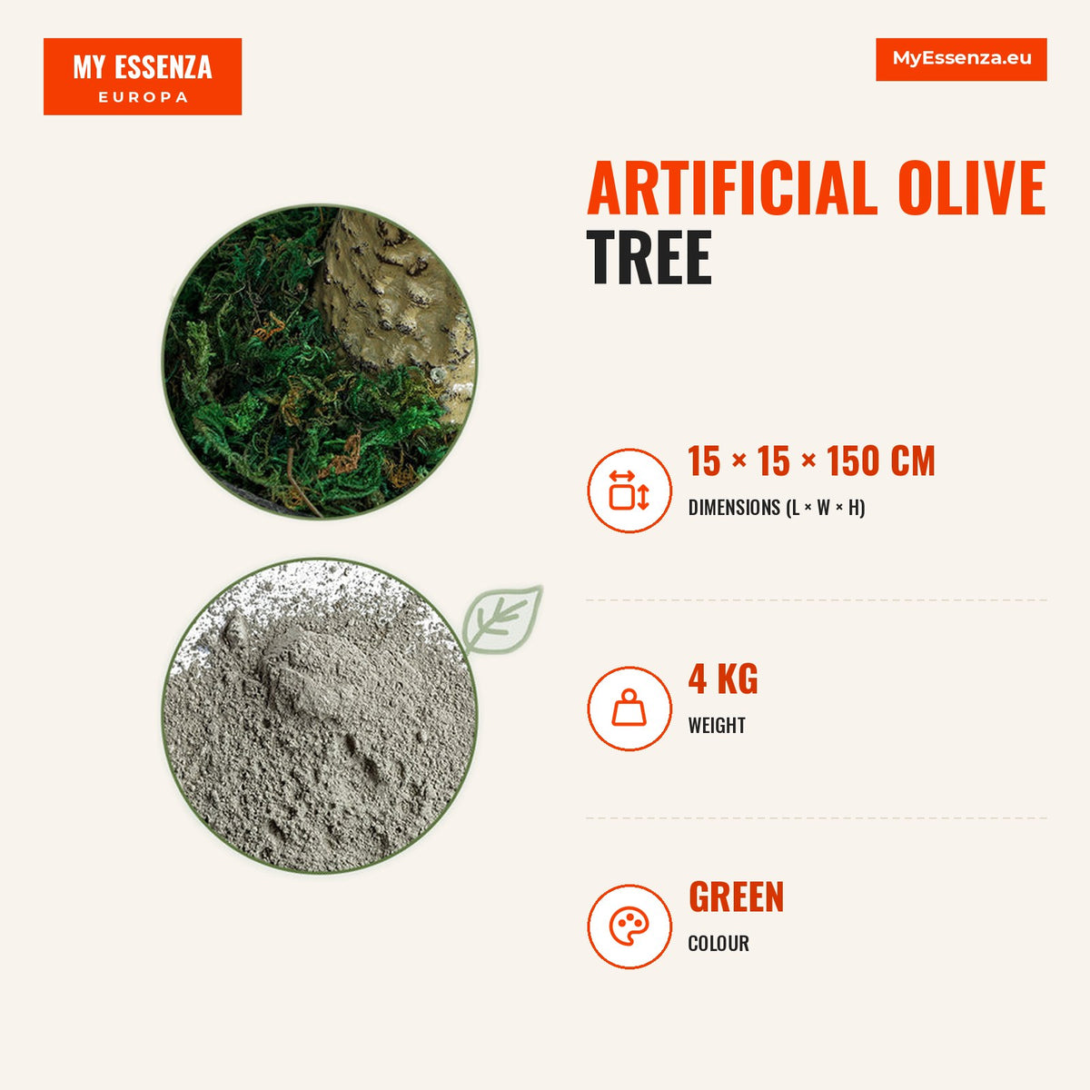Oliveira Artificial 150 cm Planta Artificial Decorativa Grande Árvore Artificial de Interior com 32 Azeitonas Decoração para Lar Escritório Varanda Qu — Infografia | Infographic — dimensions