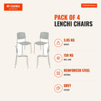 Pack 4 Cadeiras Lenchi — Cinza — Infografia | Infographic — dimensions