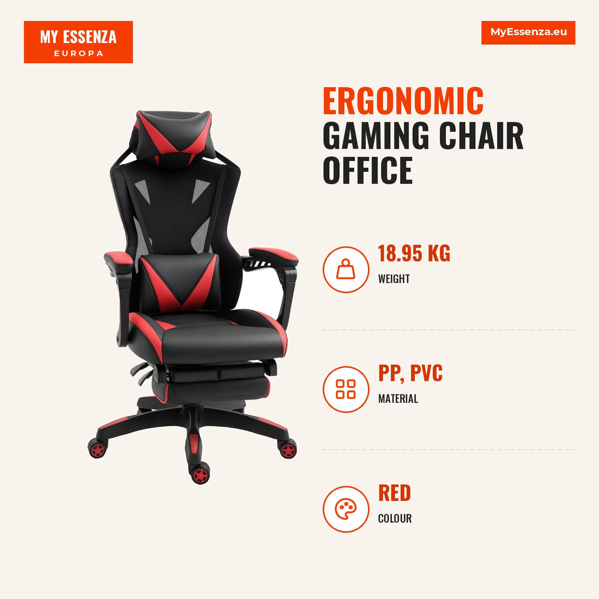 Cadeira Gaming Ergonómica Cadeira Gaming para Escritório com Altura Ajustável Encosto Regulável Almofada Lombar Apoio para os Pés Retráteis 65x70x117- — Infografia | Infographic — dimensions