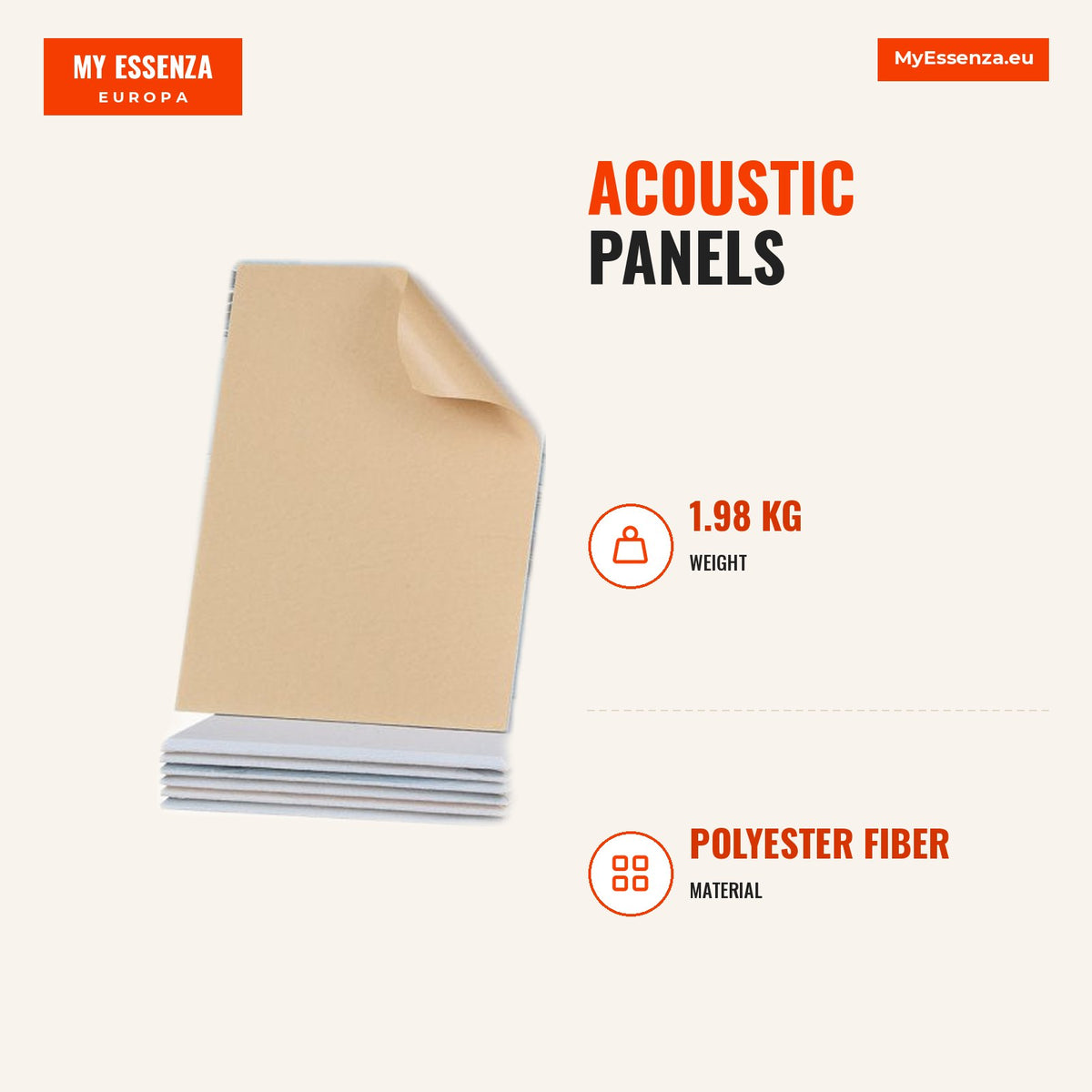 Painéis Acústica 8 Pcs 120 x 60 x 1 cm Absorção — Infografia | Infographic — dimensions