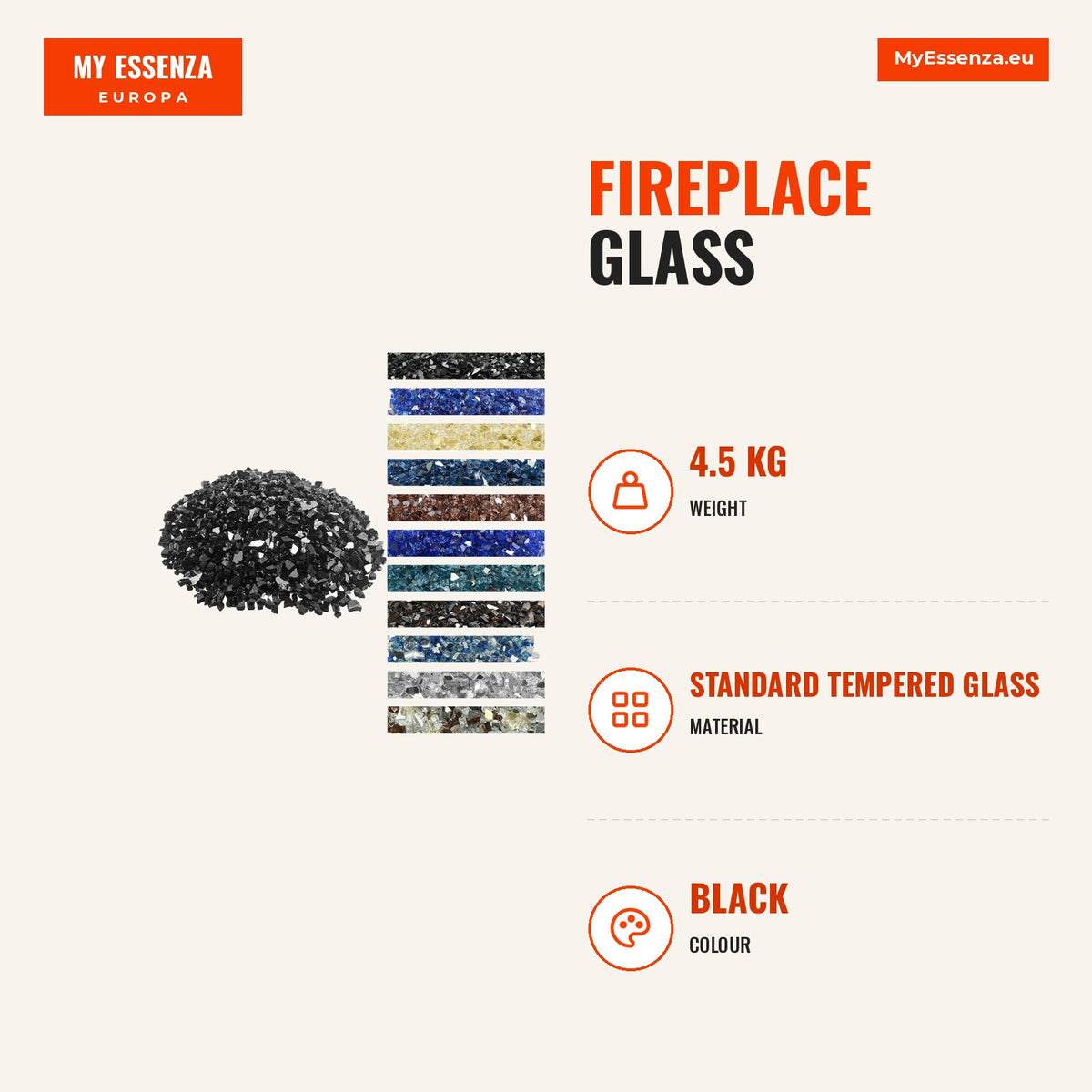 Vidro para lareira, 4,5 kg, resistente a altas temperaturas, 12,7 mm, preto — Infografia | Infographic — dimensions