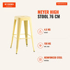 Banco Meyer Alto 76 cm — Quartzo Amarelo — Infografia | Infographic — dimensions