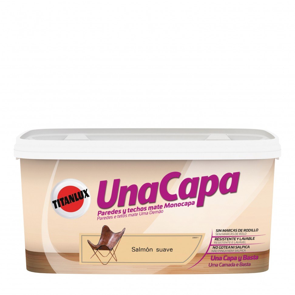 Tinta de interior salmão suave, 1 demão, 4 L — foto 1