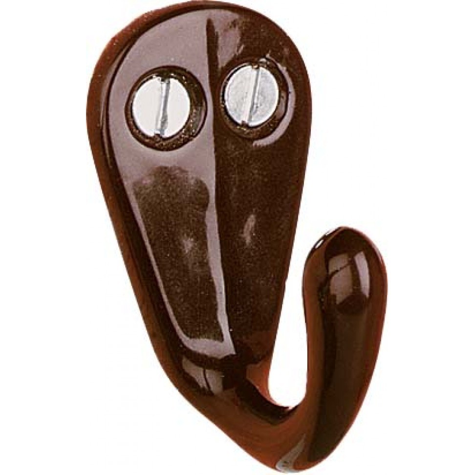 Gancho de alumínio 20x40mm castanho com parafusos — foto 1