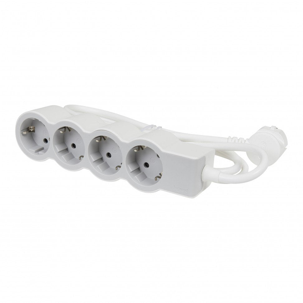 Bloco Tomadas 4x2p+T 3mt Branco/Cinza — foto 1