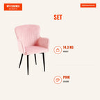 Pack 4 Cadeiras Lyde Veludo — Rosa — Infografia | Infographic — dimensions