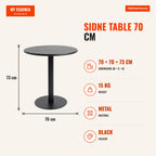 Mesa Sidne 70 cm — Preto — Infografia | Infographic — dimensions