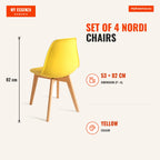 Pack 4 Cadeiras Nordi — Amarelo — Infografia | Infographic — dimensions