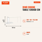 Mesa de jantar Dino 120x60 cm — Branco — Infografia | Infographic — dimensions