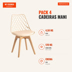 Pack 4 Cadeiras Mani — Crema — Infografia — medidas