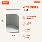 Estante Meyer 2 Prateleiras — Branco — Infografia | Infographic — dimensions