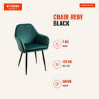 Cadeira Reby Black — Verde — Infografia | Infographic — dimensions
