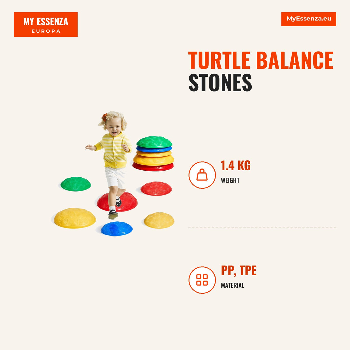 Pedras equilíbrio tartaruga 6un até 100 kg crianças — Infografia | Infographic — dimensions