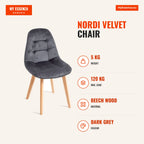 Cadeira Nordi Veludo — Cinza escuro — Infografia | Infographic — dimensions