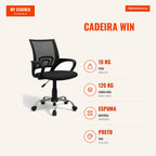 Cadeira Win — Preto — Infografia — medidas