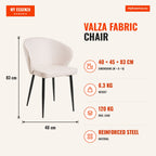 Cadeira Valza Tecido — Beige — Infografia | Infographic — dimensions