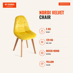Cadeira Nordi Veludo — Amarelo — Infografia | Infographic — dimensions