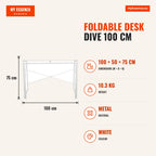 Secretária dobrável Dive 100 cm — Branco — Infografia | Infographic — dimensions
