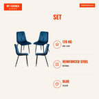 Pack 4 Cadeiras Lyke Veludo — Azul — Infografia | Infographic — dimensions