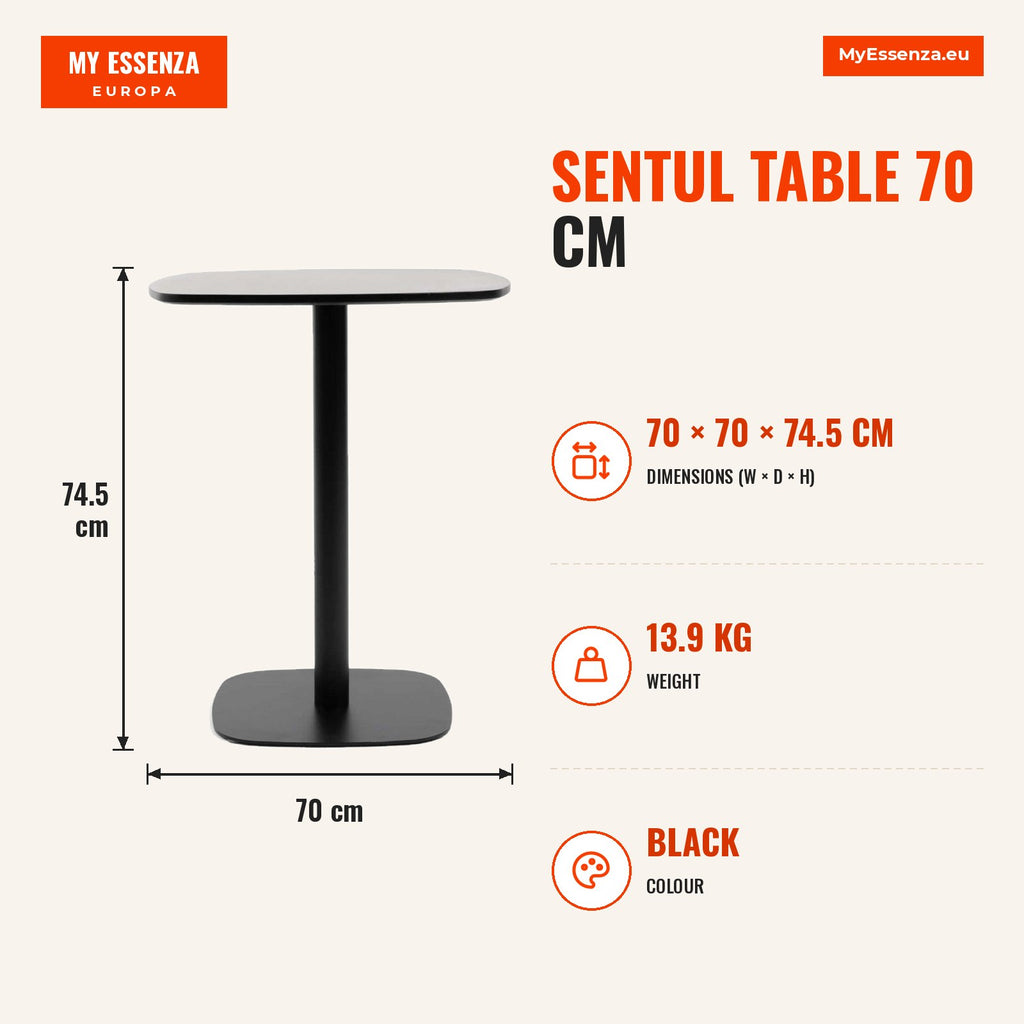 Mesa Sentul 70 cm — Preto — Infografia | Infographic — dimensions